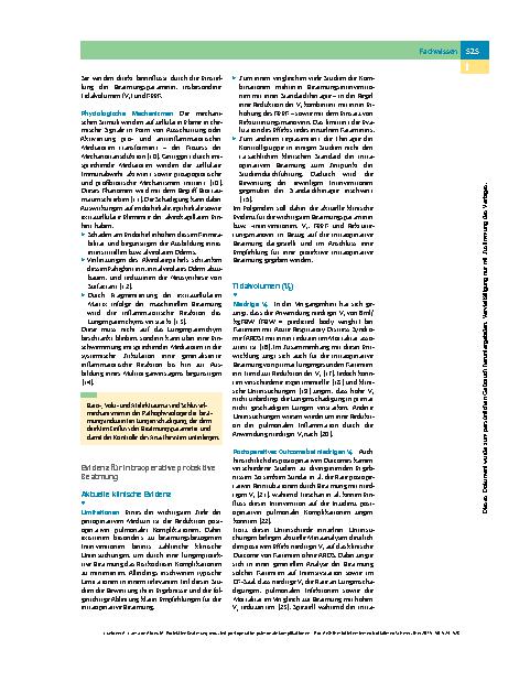 Vorschauseite 2: Protektive Beatmung reduziert postoperative pulmonale Komplikationen – Pro