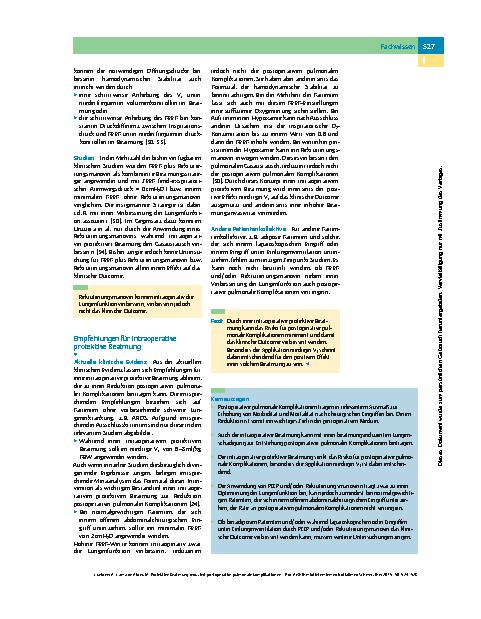 Vorschauseite 4: Protektive Beatmung reduziert postoperative pulmonale Komplikationen – Pro