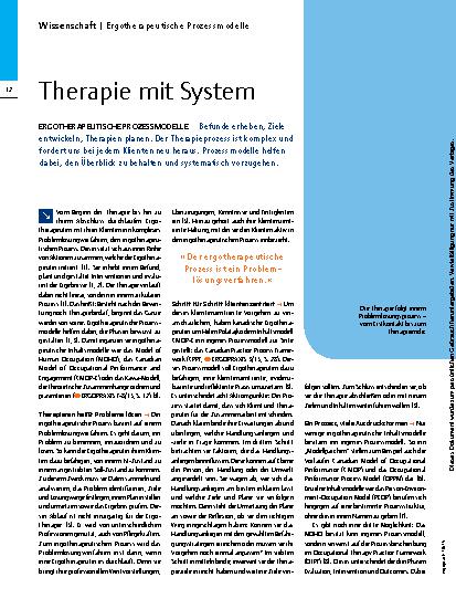 Vorschauseite 1: Therapie mit System – Ergotherapeutische Prozessmodelle