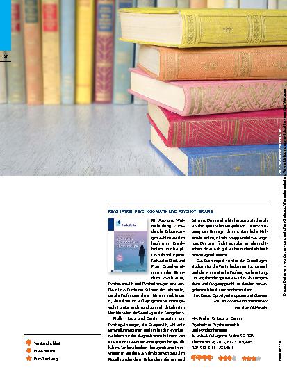 Vorschauseite 1: Psychiatrie, Psychosomatik und Psychotherapie – Für Aus- und Weiterbildung