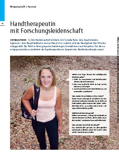 Vorschauseite 1: Handtherapeutin mit Forschungsleidenschaft – Cornelia Paries