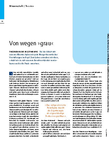 Vorschauseite 1: Von wegen »grau« – Theorien in der Ergotherapie