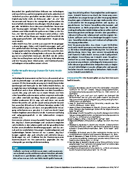 Vorschauseite 3: Digitalisierte Gesundheit: neue Herausforderungen für Public Health