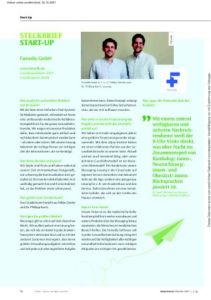 Vorschauseite 1: Steckbrief Start-Up: Famedly GmbH