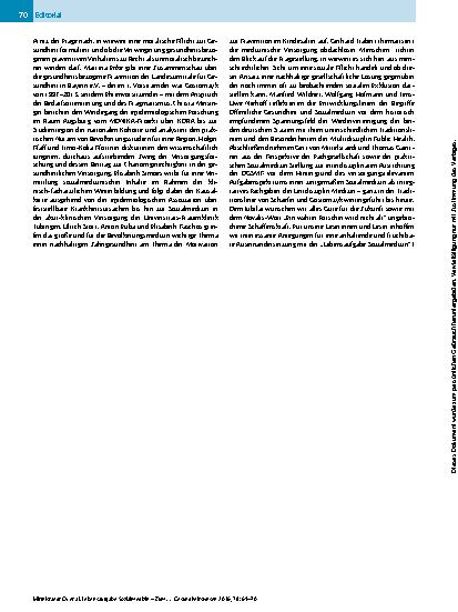 Vorschauseite 2: Lebensaufgabe Sozialmedizin – Zum 80. Geburtstag von Johannes G. Gostomzyk