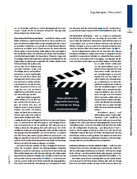 Vorschauseite 3: Film ab! – Videoarbeit in der Ergotherapie