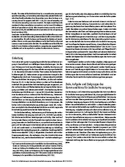Vorschauseite 2: Optimierung der kommunalen Gesundheitsversorgung: Erste Erfahrungen des Kommunalbüros für ärztliche Versorgung des Landes Bayern