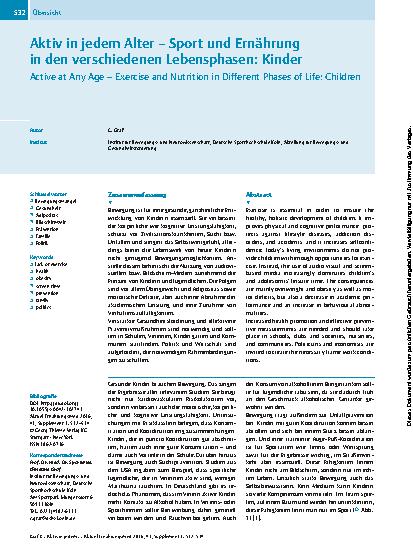 Vorschauseite 1: Aktiv in jedem Alter – Sport und Ernährung in den verschiedenen Lebensphasen: Kinder