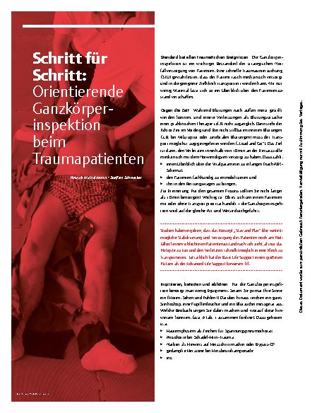 Vorschauseite 1: Schritt für Schritt: Orientierende Ganzkörperinspektion beim Traumapatienten