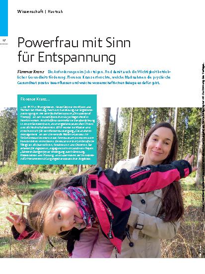 Vorschauseite 1: Powerfrau mit Sinn für Entspannung – Florence Kranz
