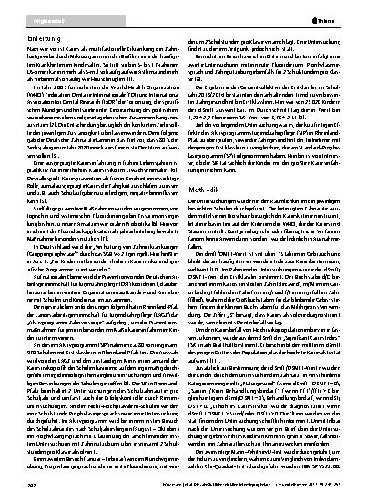 Vorschauseite 2: Die zahnärztliche selektive Intensivprophylaxe in Rheinland-Pfalz: Untersuchungen an Erstklässlern im Schuljahr 2013/2014
