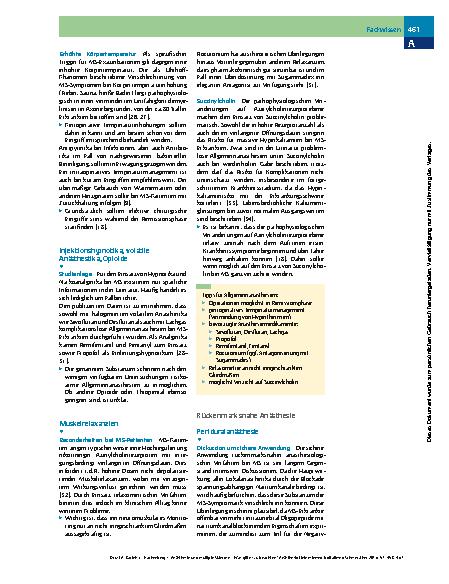 Vorschauseite 4: Anästhesie und Multiple Sklerose - Was gilt es zu beachten?