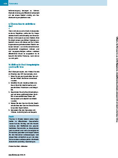 Vorschauseite 2: Gesundheitsförderung – Zehn Herausforderungen im öffentlichen Gesundheitswesen
