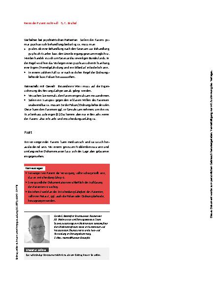 Vorschauseite 4: Wenn der Patient nicht will - Was tun bei Transportverweigerung?