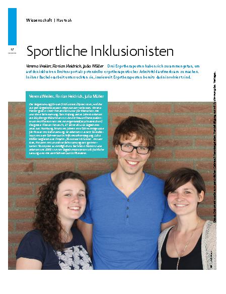 Vorschauseite 1: Verena Weiler, Florian Heidrich, Julia Müller – Sportliche Inklusionisten