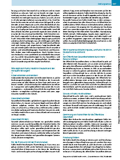 Vorschauseite 2: Public Health – mehr Gesundheit für alle