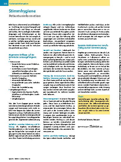 Vorschauseite 1: Stimmhygiene
