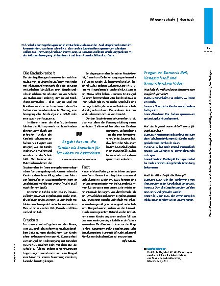 Vorschauseite 2: Damaris Reil, Vanessa Kroll, Anne-Christine Vidal – Mit Kinderaugen durch die Schule