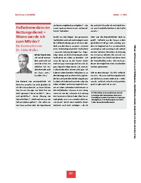 Vorschauseite 4: Sterbehilfe vs. sterben lassen - Vor die Entscheidung gestellt
