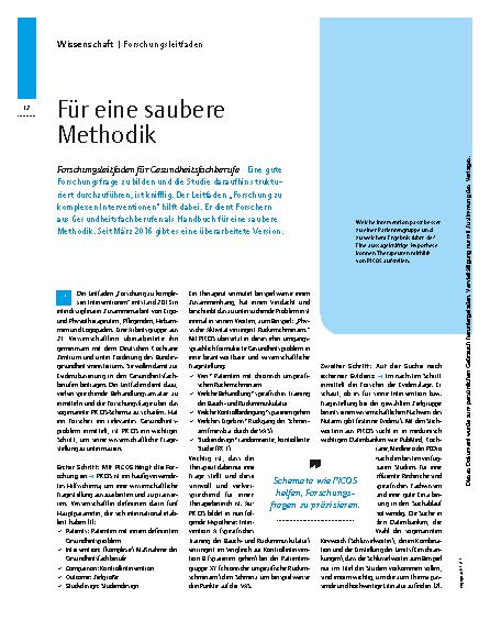 Vorschauseite 1: Forschungsleitfaden für Gesundheitsfachberufe – Für eine saubere Methodik
