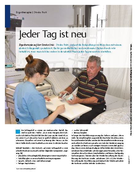 Vorschauseite 1: Ergotherapie auf der Stroke Unit – Jeder Tag ist neu
