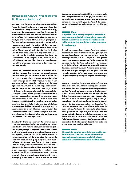 Vorschauseite 3: Anästhesie und Outcome: Einfluss bei Kindern
