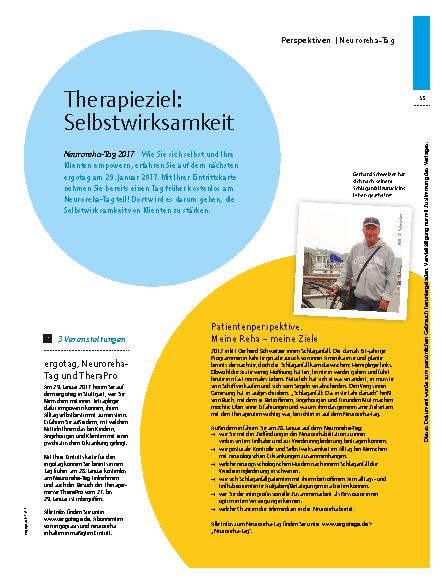 Vorschauseite 1: Neuroreha-Tag 2017 – Therapieziel: Selbstwirksamkeit