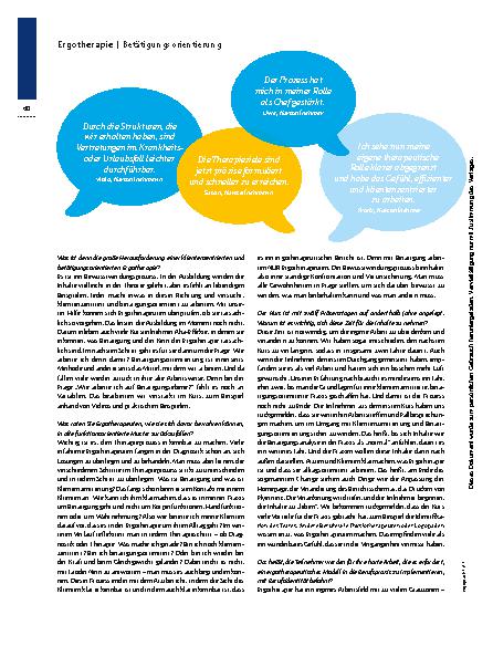 Vorschauseite 3: Zertifizierungskurs: Implementierung von betätigungs- und klientenzentrierter Ergotherapie – „Es sind Gänsehaut-Momente“