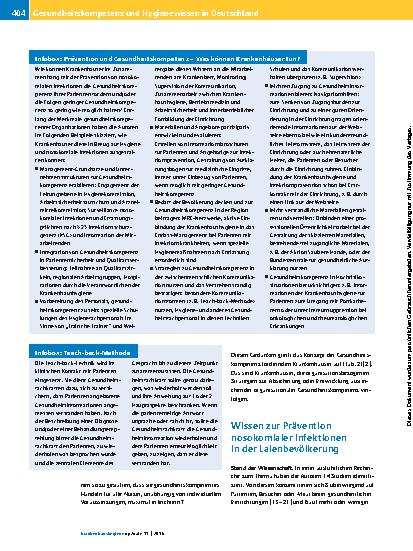 Vorschauseite 6: Gesundheitskompetenz und Hygienewissen in Deutschland
