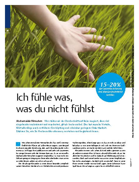 Vorschauseite 1: Hochsensible Menschen – Ich fühle was, was du nicht fühlst