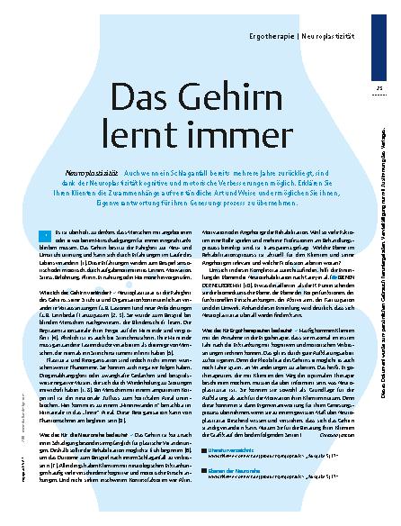 Vorschauseite 1: Neuroplastizität – Das Gehirn lernt immer