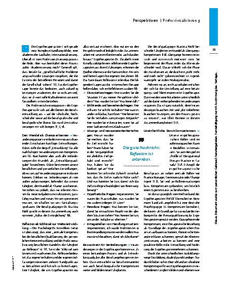 Vorschauseite 2: Die Ergotherapie im Change – Wandeln Sie mit!