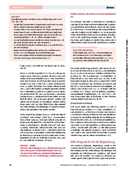 Vorschauseite 2: Rationaler Einsatz von Antiinfektiva: Erfahrungen mit Antibiotic Stewardship