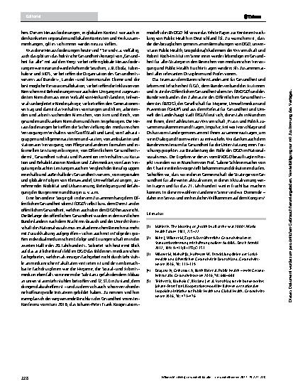 Vorschauseite 2: (Mehr) Gesundheit für alle – zur Jahrestagung für öffentliche Gesundheit, Hygiene und Umweltmedizin 2017 in München