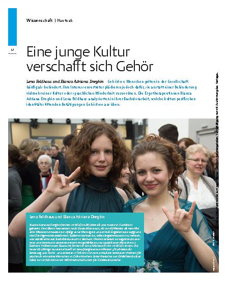 Vorschauseite 1: Lena Feldhaus und Bianca Adriana Dreghin – Eine junge Kultur verschafft sich Gehör