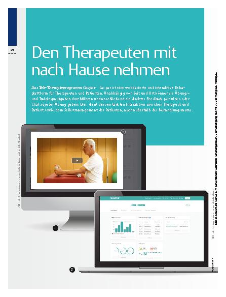 Vorschauseite 1: Das Tele-Therapieprogramm Caspar – Den Therapeuten mit nach Hause nehmen