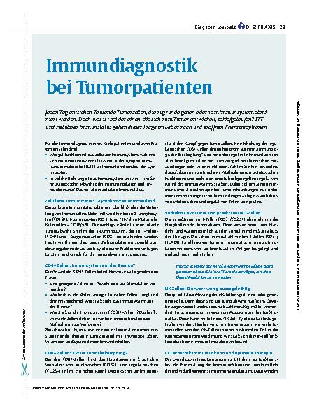 Vorschauseite 1: Immundiagnostik bei Tumorpatienten