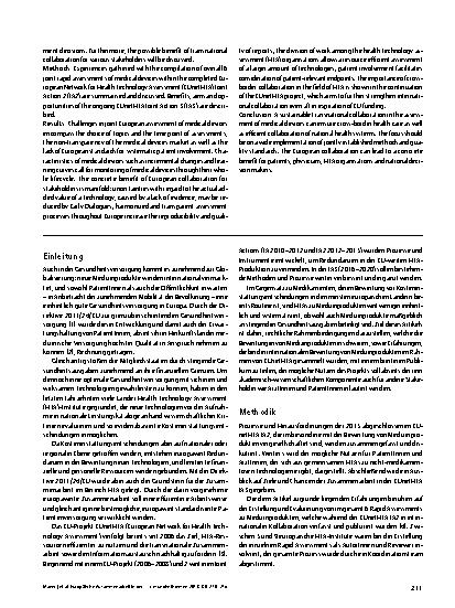 Vorschauseite 2: Europäische Zusammenarbeit in der Bewertung von Medizinprodukten – ein Schritt zur grenzüberschreitenden Gesundheitsversorgung
