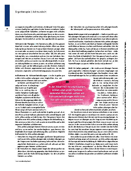 Vorschauseite 3: Achtsamkeit in der Therapie – Präsent sein, innehalten und loslassen