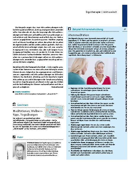 Vorschauseite 4: Achtsamkeit in der Therapie – Präsent sein, innehalten und loslassen