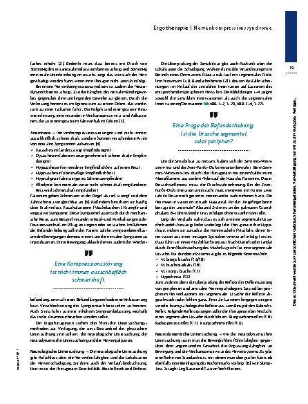 Vorschauseite 2: Nervenkompressionssyndrome – Wenn Nerven nerven