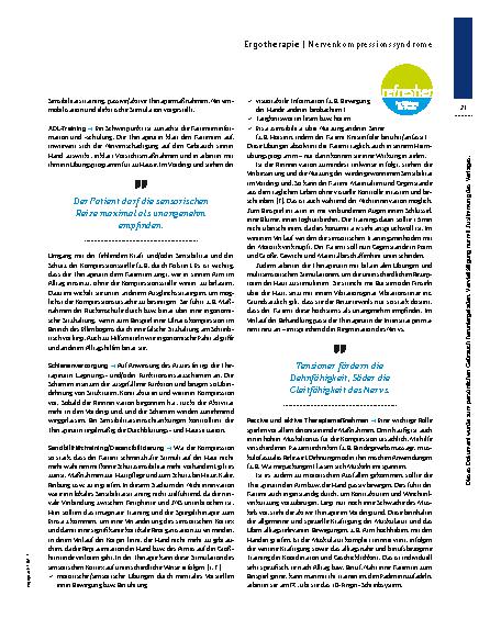 Vorschauseite 4: Nervenkompressionssyndrome – Wenn Nerven nerven