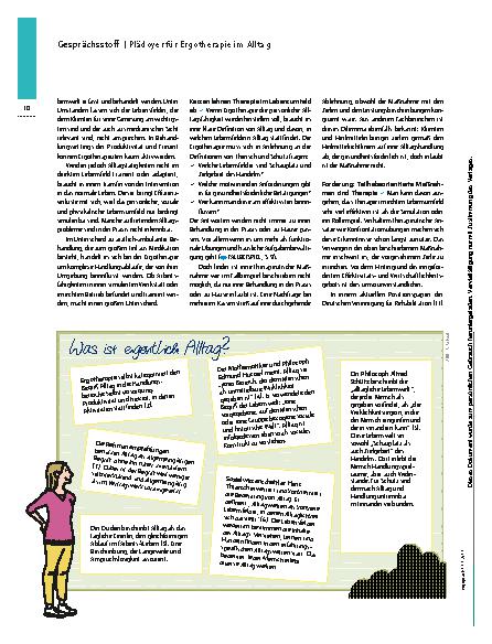 Vorschauseite 3: Ergotherapie im Alltag – Ergotherapie in Praxis oder Hausbesuch – reicht das?