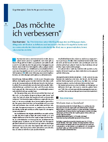 Vorschauseite 1: Foto-Interview – „Das möchte ich verbessern“