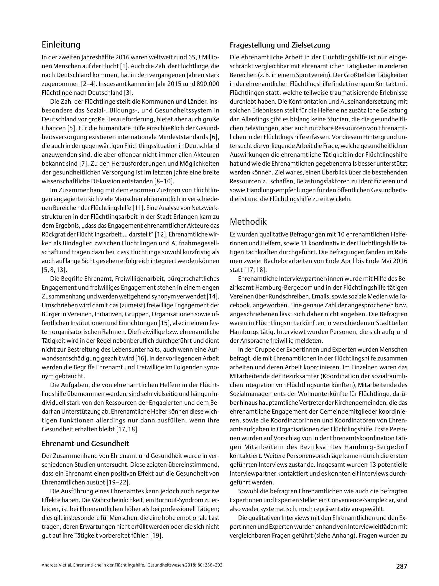 Vorschauseite 2: Ehrenamtliche in der Flüchtlingshilfe – sind gesundheitsfördernde Maßnahmen (durch den ÖGD) notwendig?
