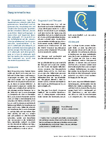Vorschauseite 1: Dysgrammatismus