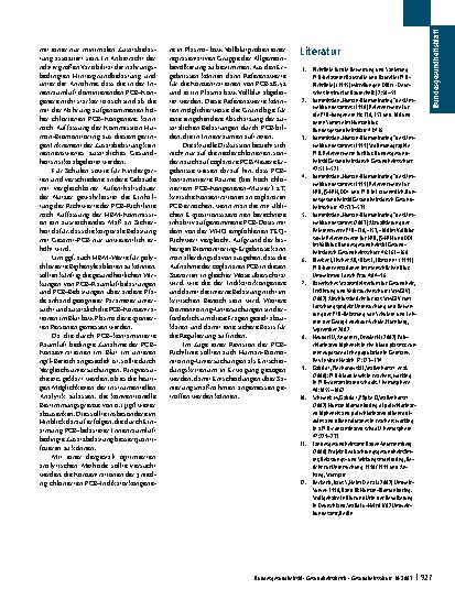 Vorschauseite 5: Abschätzung der zusätzlichen Aufnahme von PCB in Innenräumen durch die Bestimmung der PCB-Konzentrationen in Plasma bzw. Vollblut