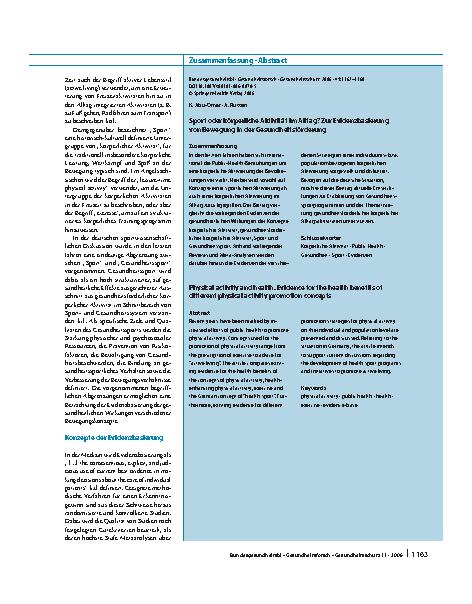 Vorschauseite 2: Sport oder körperliche Aktivität im Alltag?