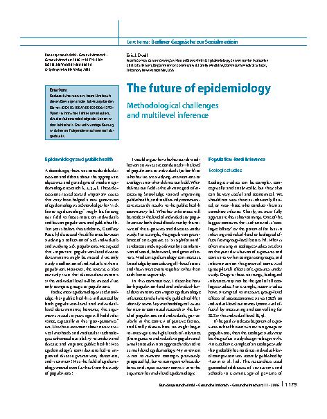 Vorschauseite 1: The future of epidemiology