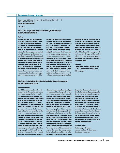 Vorschauseite 3: The future of epidemiology